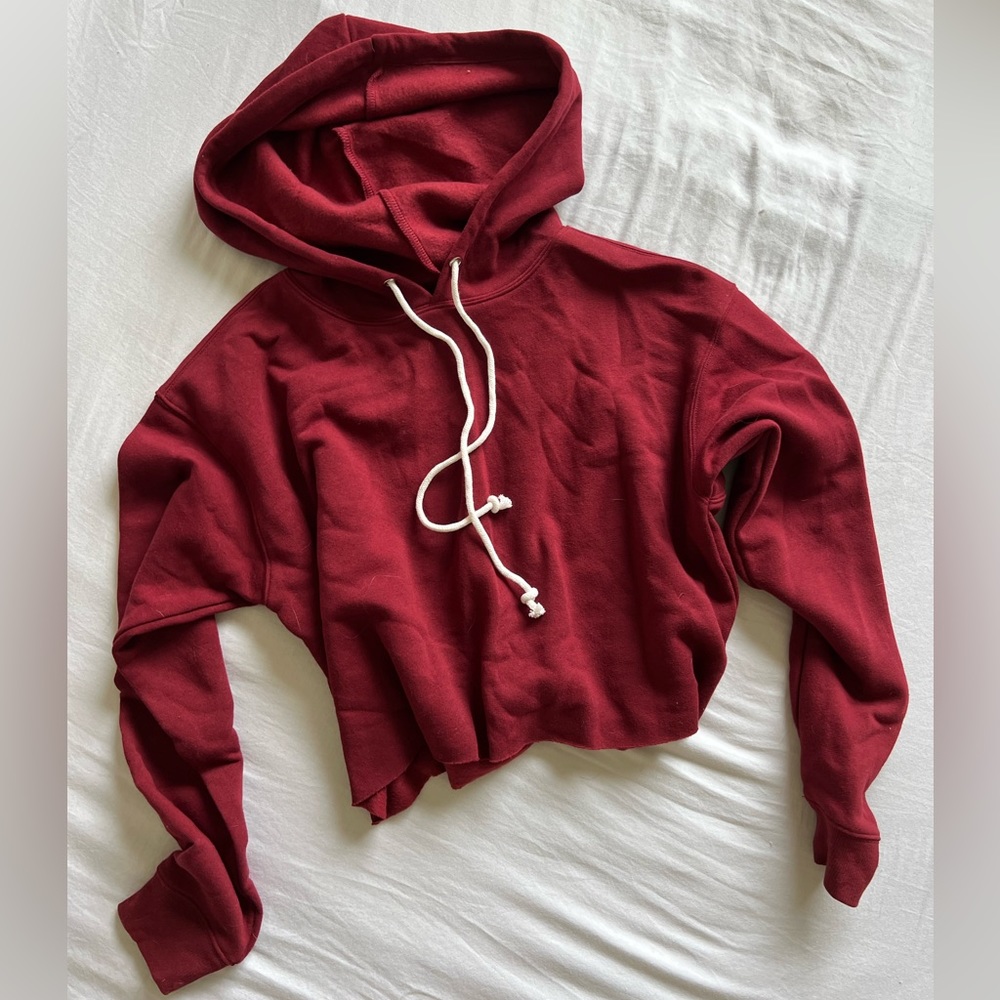 Women’s Maroon crop hoodie